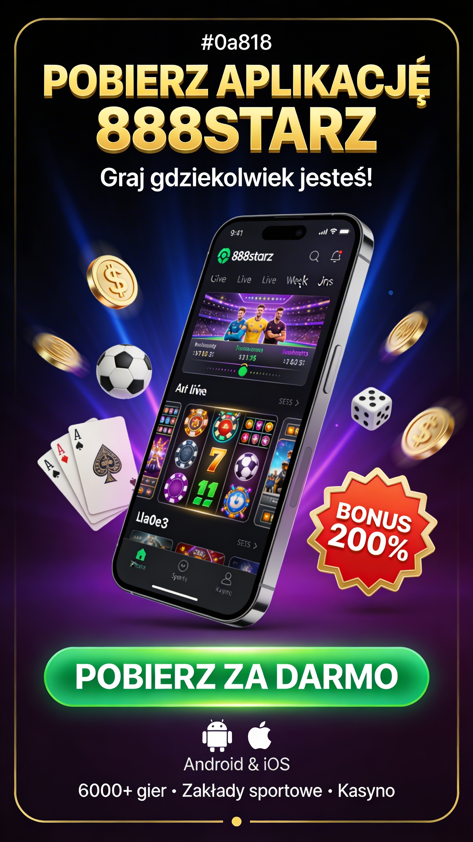 Widok aplikacji mobilnej 888STARZ